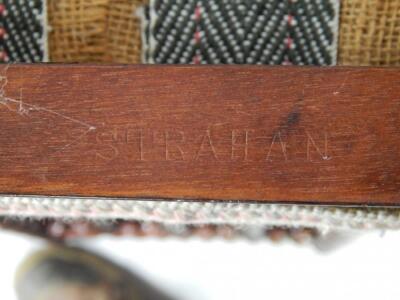 A Victorian rosewood bobbin turned nursing chair by Strathan - 4