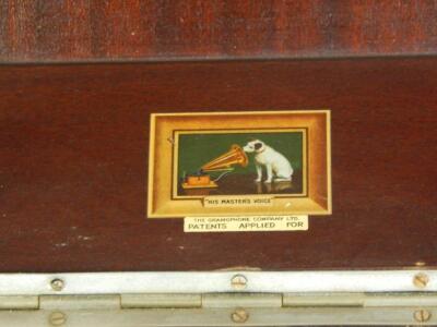 An HMV mahogany cased table top gramophone - 2