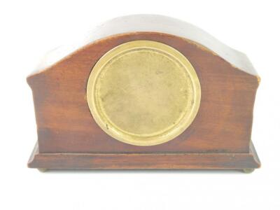 An Edwardian mahogany and boxwood line inlaid mantel clock - 2