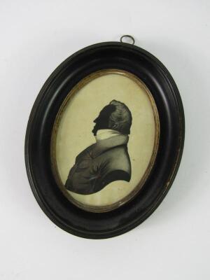 English School (early 19thC). Silhouette portrait of a gentleman