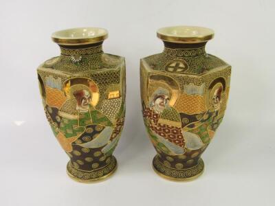 A pair of early 20thC Satsuma pottery vases
