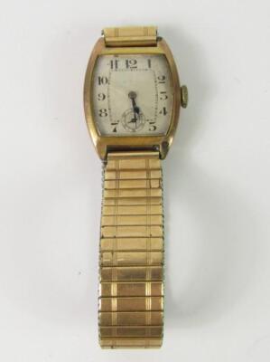 An Art Deco gentleman's 9ct gold cased wristwatch - 2