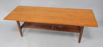 A 1960's teak rectangular two tier occasional table