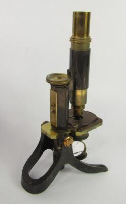 A Swift & Son early 20thC brass microscope - 2