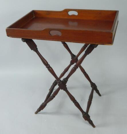 An Edwardian mahogany butler's tray