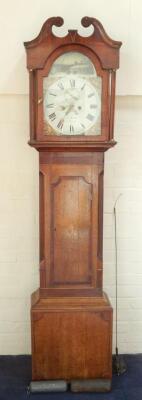 A George III oak and mahogany longcase clock by W Sharp