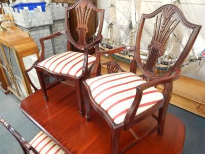 A Stag mahogany regency style twin pedestal dining table - 4