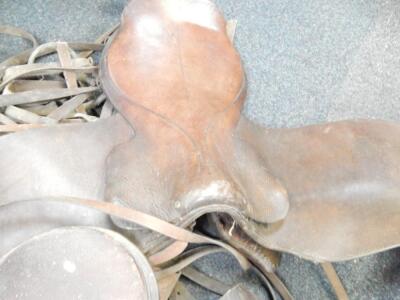 Leather horse saddles and sundry tack - 2