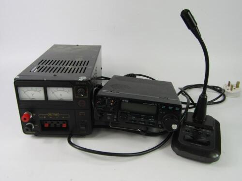 An Alinco DX-70 HF transceiver