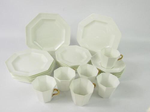 A Wedgwood early 20thC white glazed porcelain part tea service