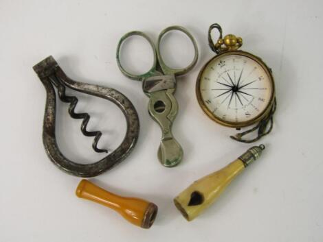 A Victorian steel folding corkscrew