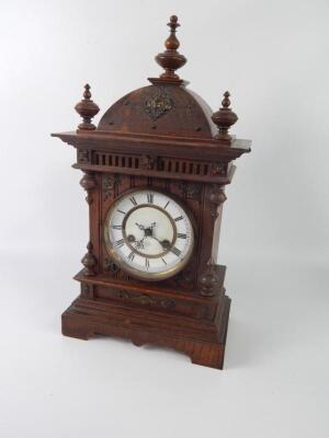 A Junghans oak cased mantel clock