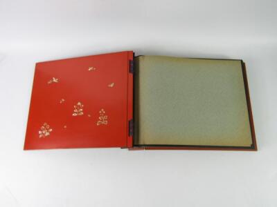 A Chinese lacquer and mother of pearl inlaid bound photograph album - 2