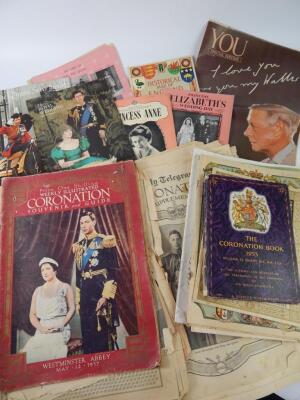 Royal souvenir books and newspapers