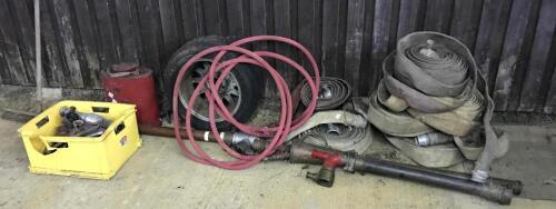 WITHDRAWN (PART OF LOT 7) Assorted fire hoses and associated equipment.