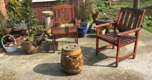 A selection of terracotta and other glazed planters