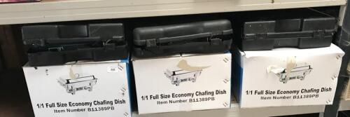 Three full size economy chafing dishes