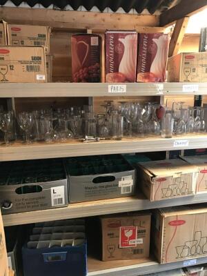 Stock and quantity of wine and other glasses