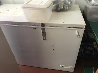 A chest freezer.