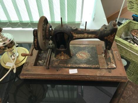 A Jones sewing machine.