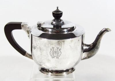 A George VI silver three piece bachelor's tea service - 2