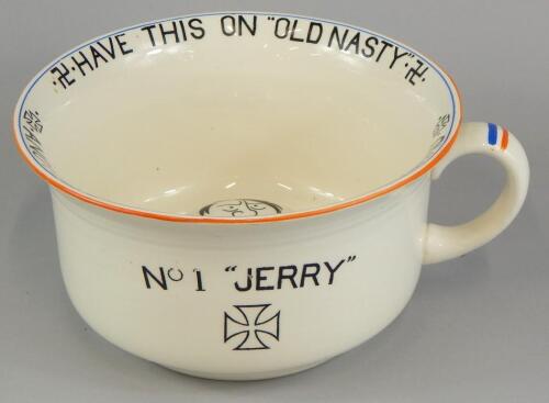 A Fieldings Crown Devon Second World War novelty chamber pot