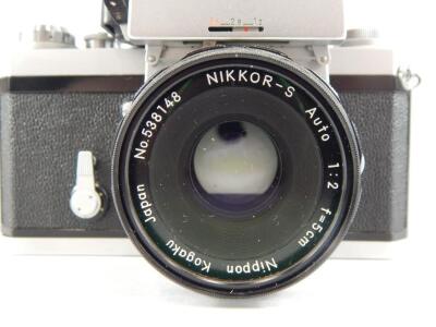 A Nikon F camera. - 2