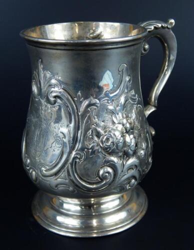 A Victorian silver baluster shaped mug