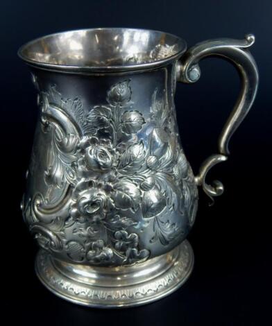 A George II silver baluster shaped mug