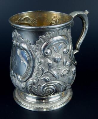 A George II silver baluster shaped mug