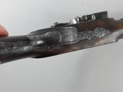 An early 19thC flintlock duelling pistol by William Alley of Dublin - 3