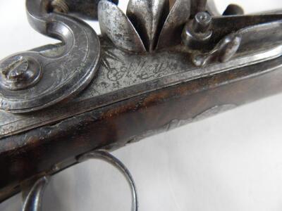 An early 19thC flintlock duelling pistol by William Alley of Dublin - 6