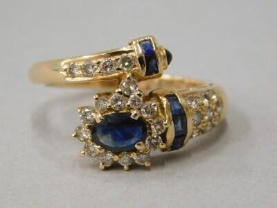 A sapphire and diamond dress ring