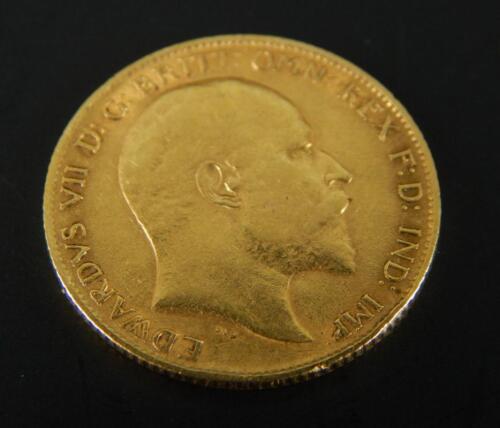 An Edward VII half gold sovereign