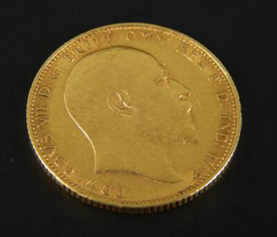 An Edward VII full gold sovereign