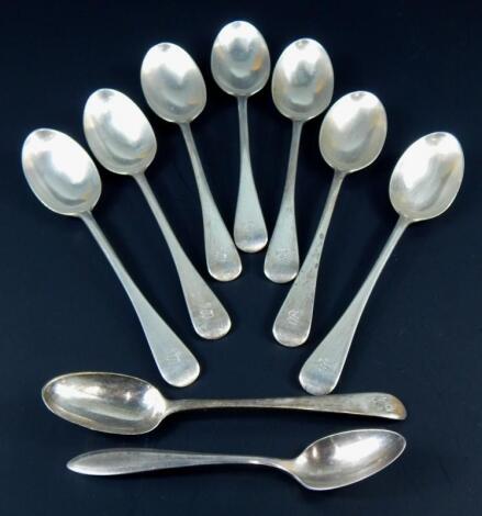 Various 19thC and later silver Old English pattern teaspoons