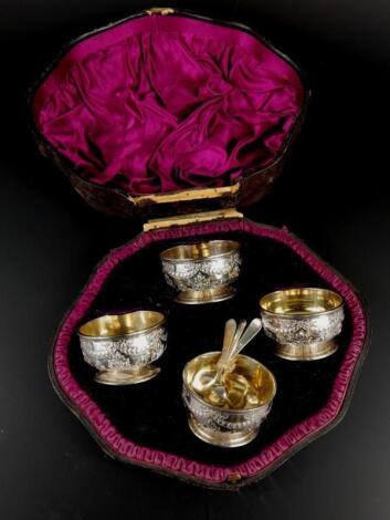 A set of four Victorian silver salts