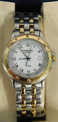 A Raymond Weil two tone Tango gent's wristwatch