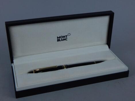 A Mont Blanc black and gilt fountain pen