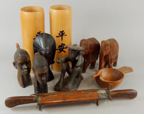 A collection of tribal items