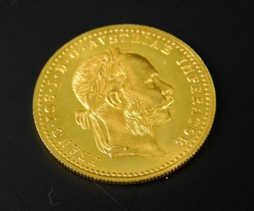 A gold Austrian Hungar Bohem coin 1915