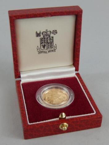 A United Kingdom proof gold full sovereign