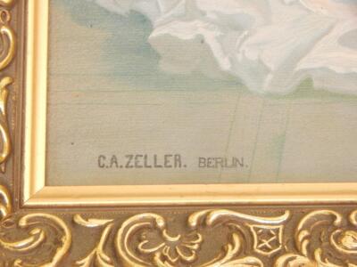 After C A Zeller. Country house interior with a lady - 2