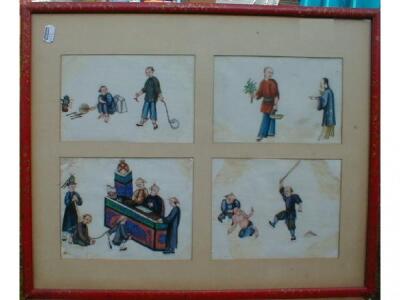 19th Century Chinese School. A collection of gouache paintings on pith paper