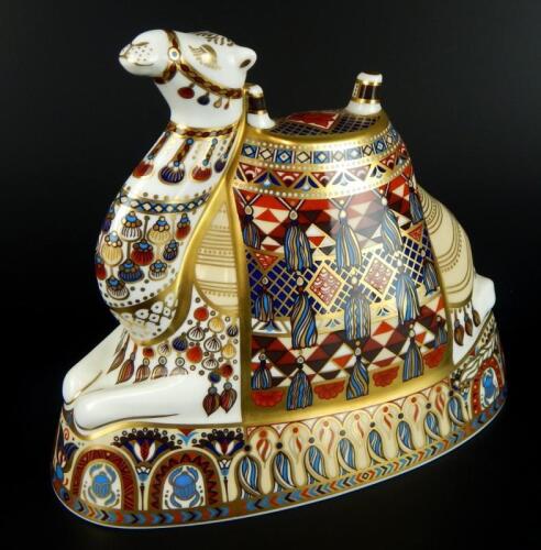 A Royal Crown Derby camel paperweight