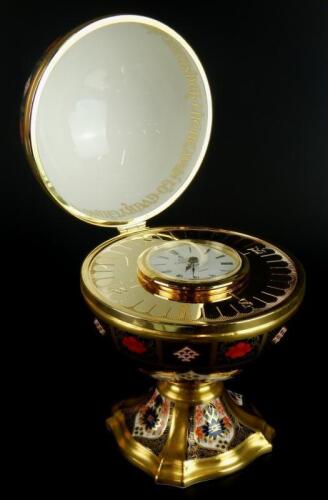 A Royal Crown Derby Millennium globe clock
