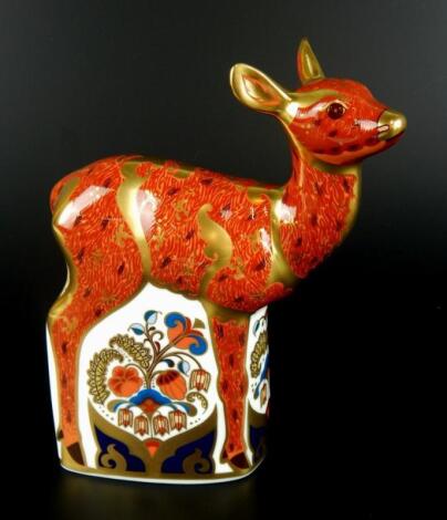 A Royal Crown Derby Sherwood fawn paperweight