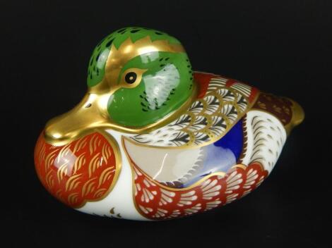 A Royal Crown Derby duck paperweight