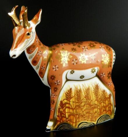 A Royal Crown Derby prong horn antelope