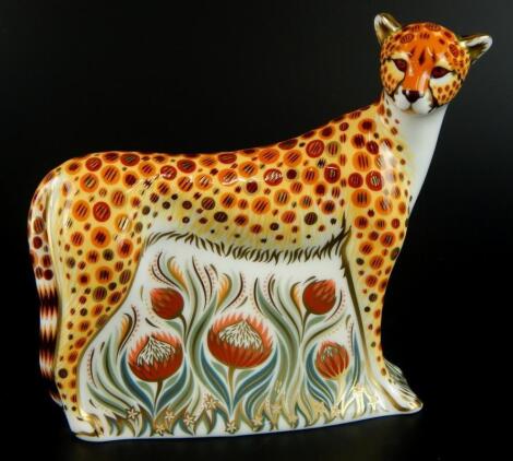 A Royal Crown Derby Cheetah paperweight